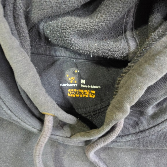CARHARTT Y2K ORIGINAL FIT HOODIE BLACK 2000 M 23x29 MEXICO MADE VINTAGE THRASHED - Picture 2 of 7